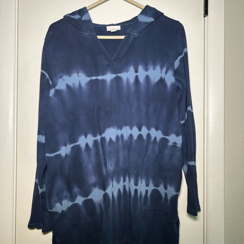 J. Jill Fit Navy Waffle Knit Top